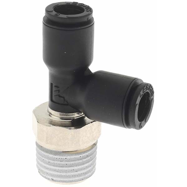 Push-To-Connect Tube Fitting: Male Run Tee, 1/4" Thread