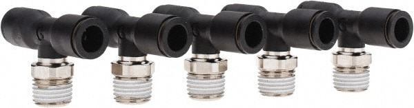 Push-To-Connect Tube to Male BSPT Tube Fitting: Male Branch Tee, 1/4" Thread, 5/16" OD