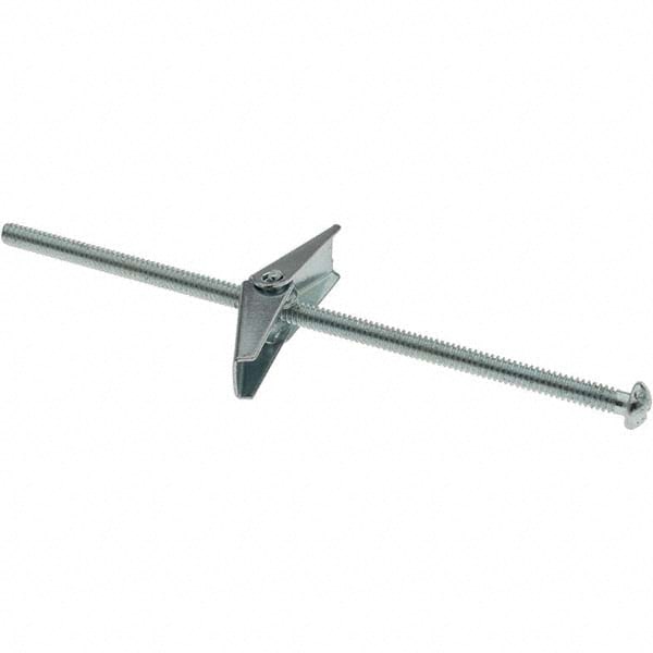 3/16" Diam x 5" OAL, 3/16" Screw, Steel Toggle Bolt Drywall & Hollow Wall Anchor