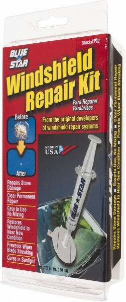 Automotive Repair & Service Kits; Type: Windshield Repair Kit ; Kit Type: Windshield Repair Kit ; Contents: 1 Syringe, Repair Compound, Adhesive Disk and Pedestal for One Repair ; PSC Code: 4910