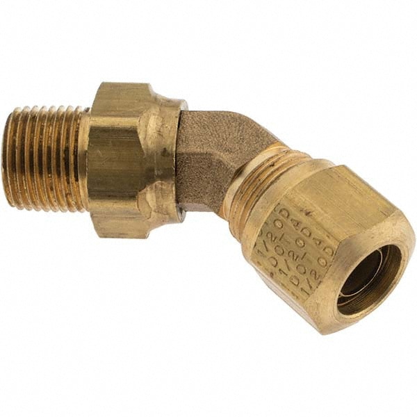 Compression Tube Elbow: 11/16-20" Thread, Compression x MNPT