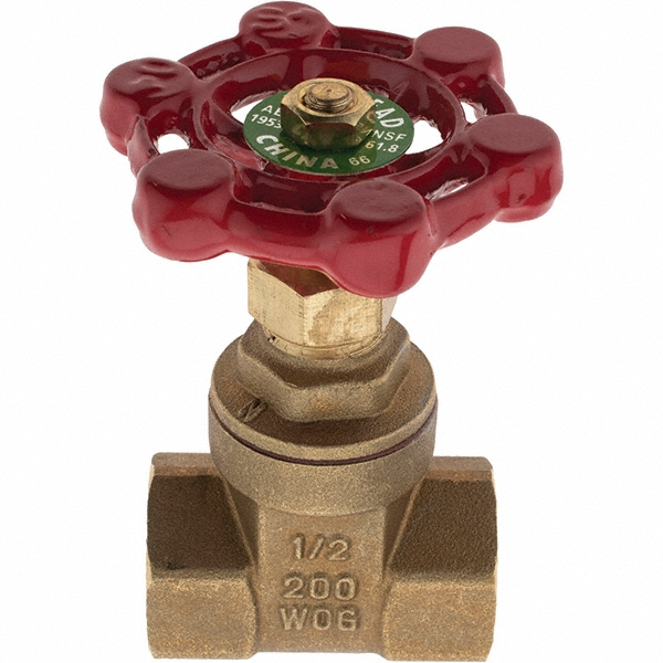 Mueller Industries 106-003NL Globe Valve - 1/2 Inch IPS, 125 PSI WSP, 200 PSI WOG Brass Valve