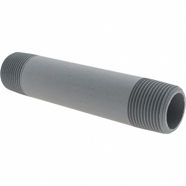 1" Pipe, 6" Long CPVC Threaded Plastic Pipe Nipple