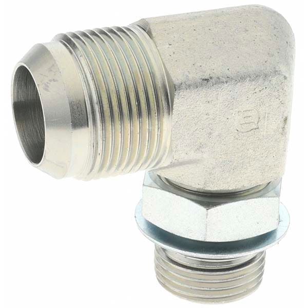 Steel Flared Tube 90 ° Elbow: 1" Tube OD, 1-5/16-12 x 1-1/16-12 Thread, 37 ° Flared Angle
