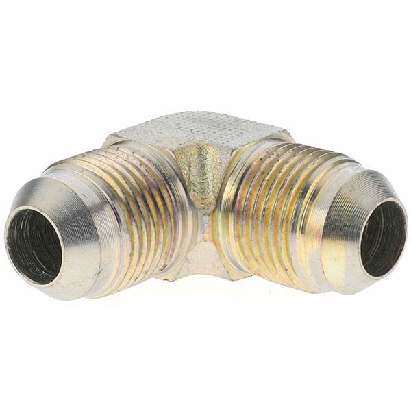 Steel Flared Tube 90 ° Elbow: 1/2" Tube OD, 3/4-16 x 3/4-16 Thread, 37 ° Flared Angle