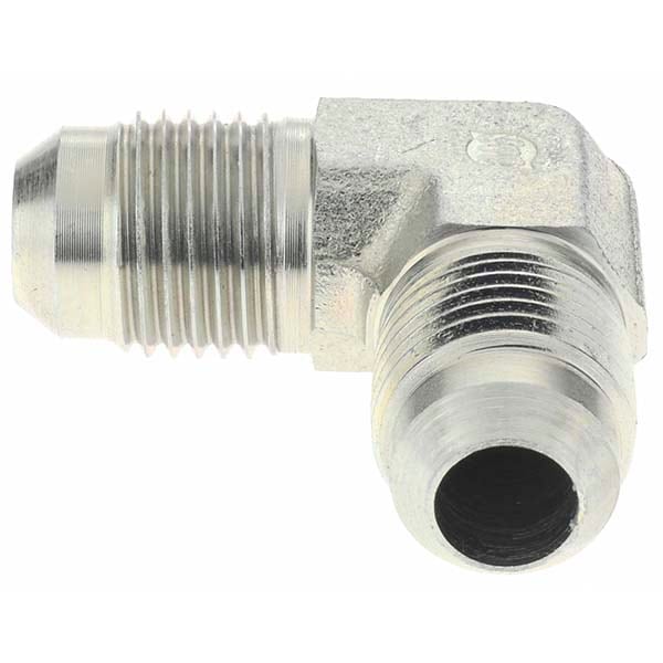 Steel Flared Tube 90 ° Elbow: 3/8" Tube OD, 9/16-18 x 9/16-18 Thread, 37 ° Flared Angle