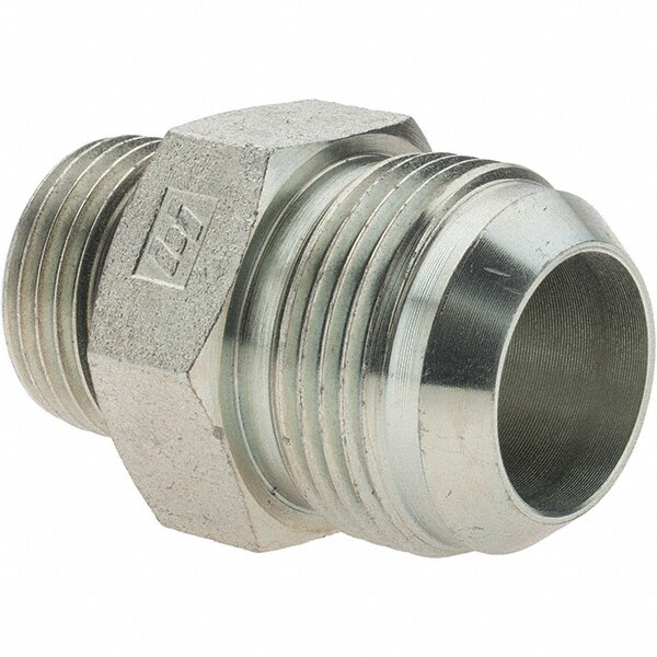 Steel Flared Tube Connector: 1" Tube OD, 1-5/16-12 x 1-1/16-12 Thread, 37 ° Flared Angle
