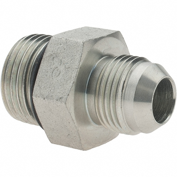 Steel Flared Tube Connector: 5/8" Tube OD, 7/8-14 x 1-1/16-12 Thread, 37 ° Flared Angle