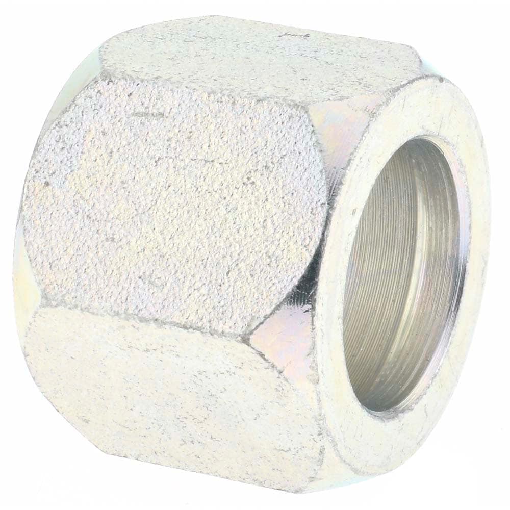 Steel Flared Tube Nut: 3/4" Tube OD, 1-1/16-12 Thread, 37 ° Flared Angle