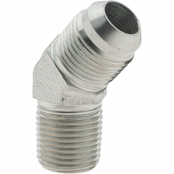 Steel Flared Tube 45 ° Elbow: 5/8" Tube OD, 7/8-14 x 1/2-14 Thread, 37 ° Flared Angle