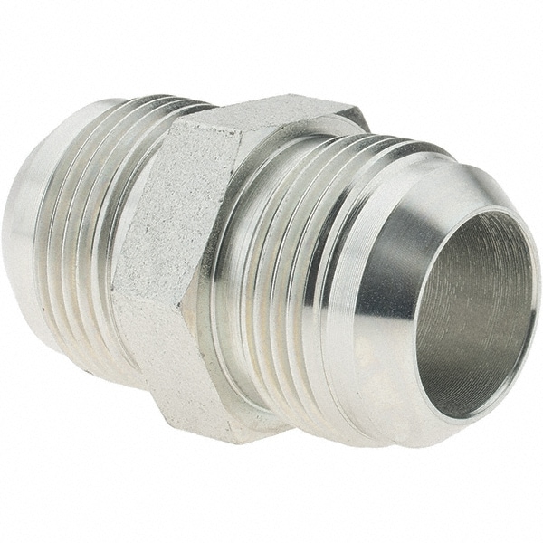 Steel Flared Tube Union: 1" Tube OD, 1-5/16-12 x 1-5/16-12 Thread, 37 ° Flared Angle
