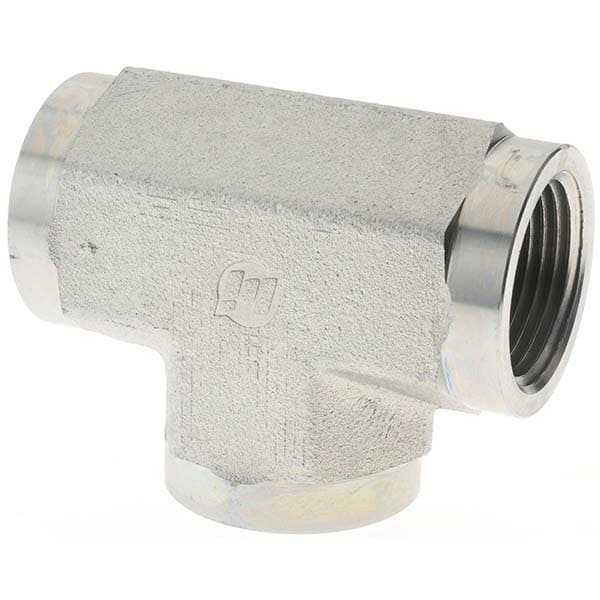 Industrial Pipe Tee: 1 x 1 x 1" Female Thread, FNPT x FNPT x FNPT