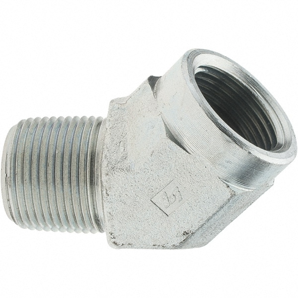 Industrial Pipe 45 ° Street Elbow: 3/4" Female Thread, 3/4" Male Thread, MNPTF x FNPTF