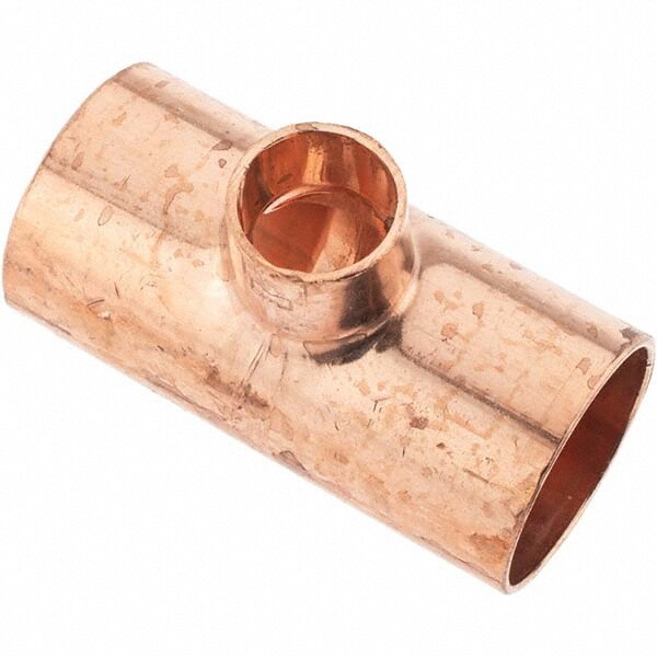 Wrot Copper Pipe Reducer: 1" x 1" x 1/2" Fitting, C x C x C