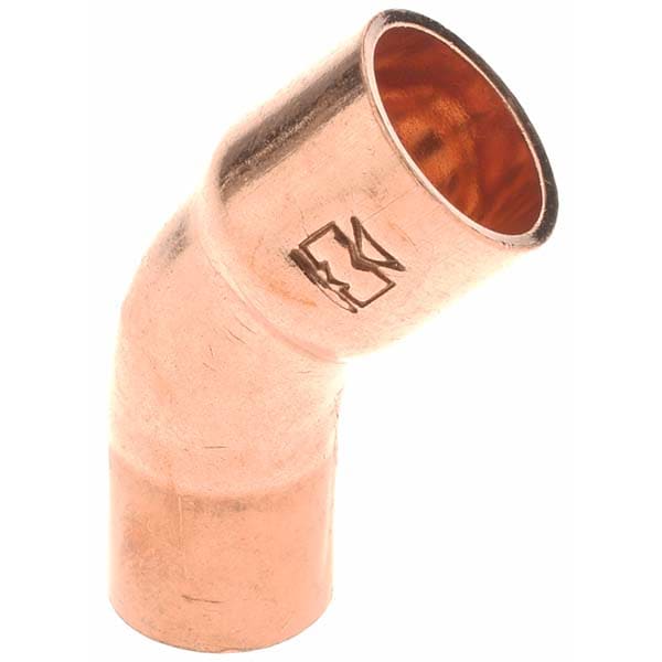 Wrot Copper Pipe 45 ° Street Elbow: 1/4" Fitting, FTG x C