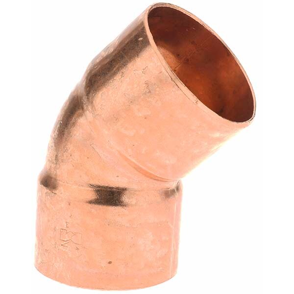 Wrot Copper Pipe 45 ° Elbow: 2" Fitting, C x C