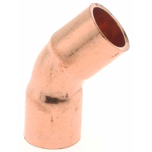Wrot Copper Pipe 45 ° Elbow: 1/8" Fitting, C x C