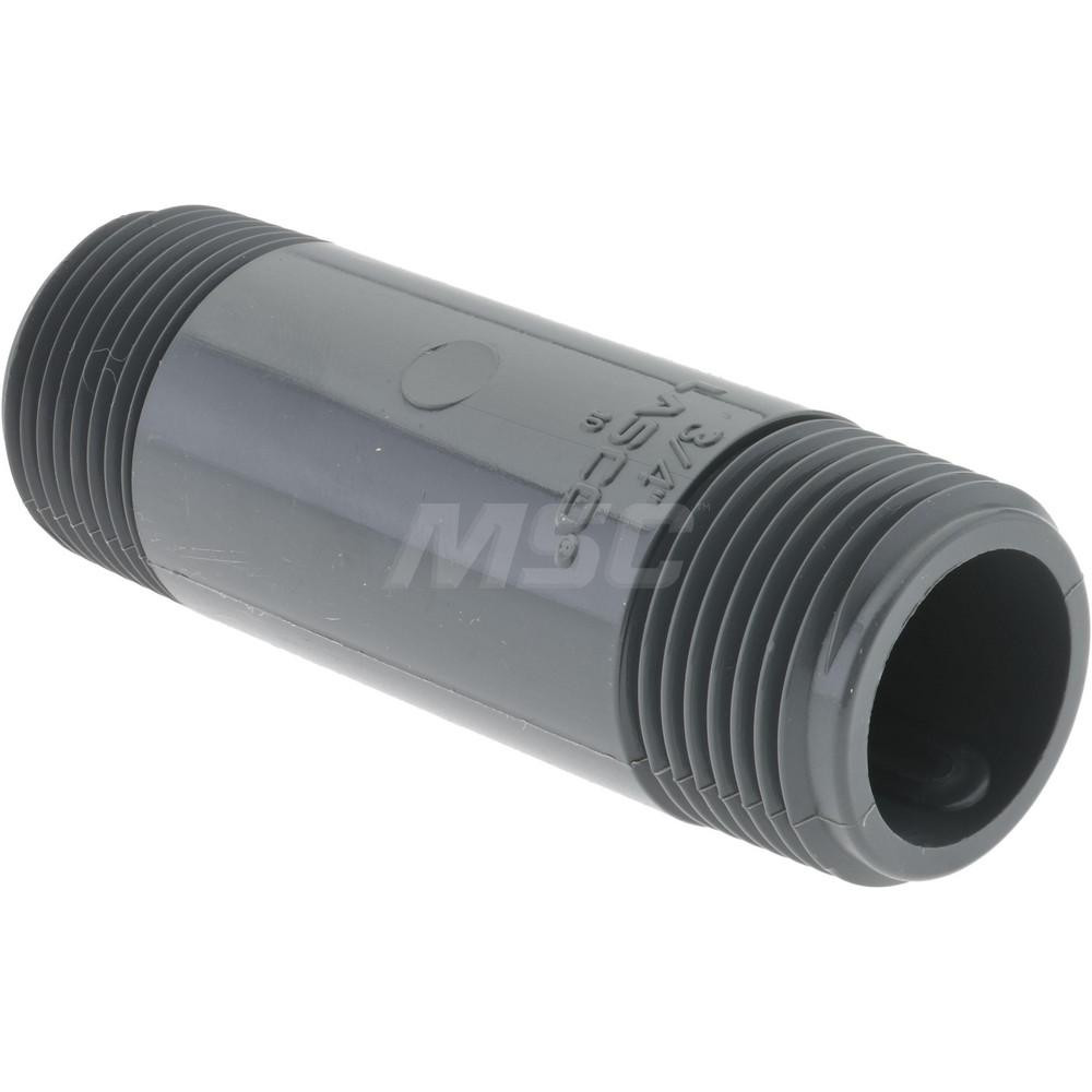 Value Collection 3/4" Pipe, 3" Long PVC Threaded Plastic Pipe Nipple