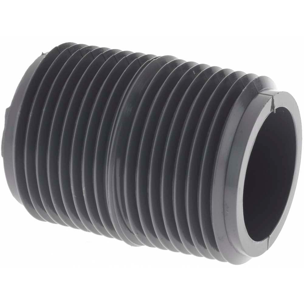 Value Collection 3" Pipe 3" Long PVC Threaded Plastic Pipe Nipple Schedule 8... 
