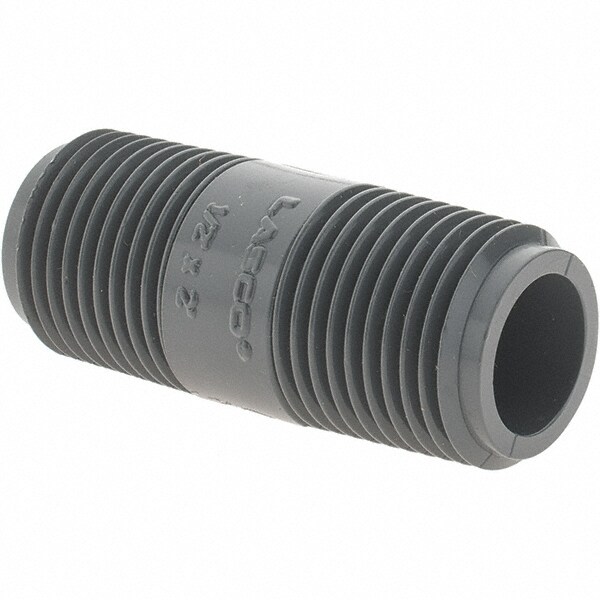 1/2" Pipe, 1-1/2" Long PVC Threaded Plastic Pipe Nipple