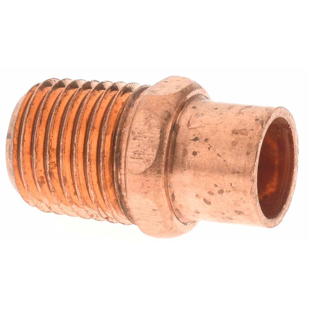 Wrot Copper Pipe Adapter: 1/4" x 1/4" Fitting, C x M