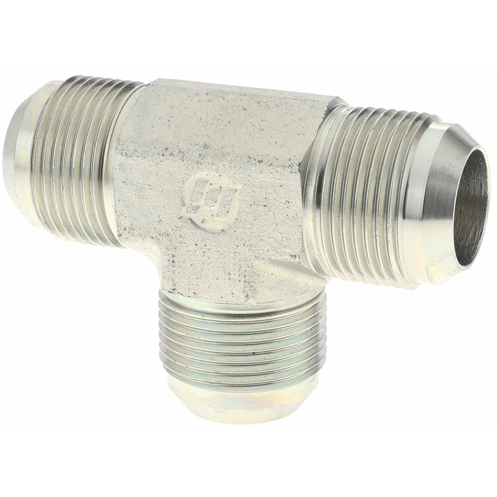 Steel Flared Tube Union: 1" Tube OD, 1-5/16-12 x 1-5/16-12 x 1-5/16-12 Thread, 37 ° Flared Angle