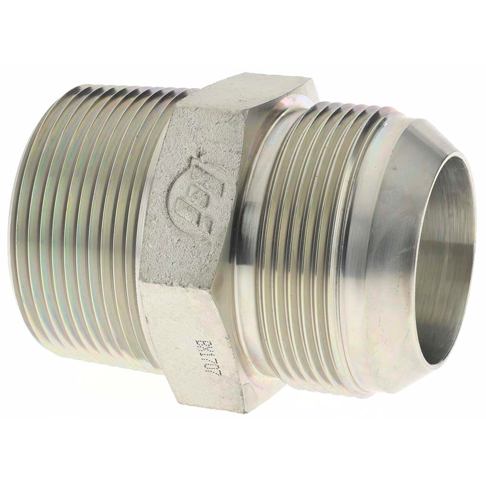 Steel Flared Tube Connector: 1-1/2" Tube OD, 1-7/8-12 x 1-1/2-11-1/2 Thread, 37 ° Flared Angle