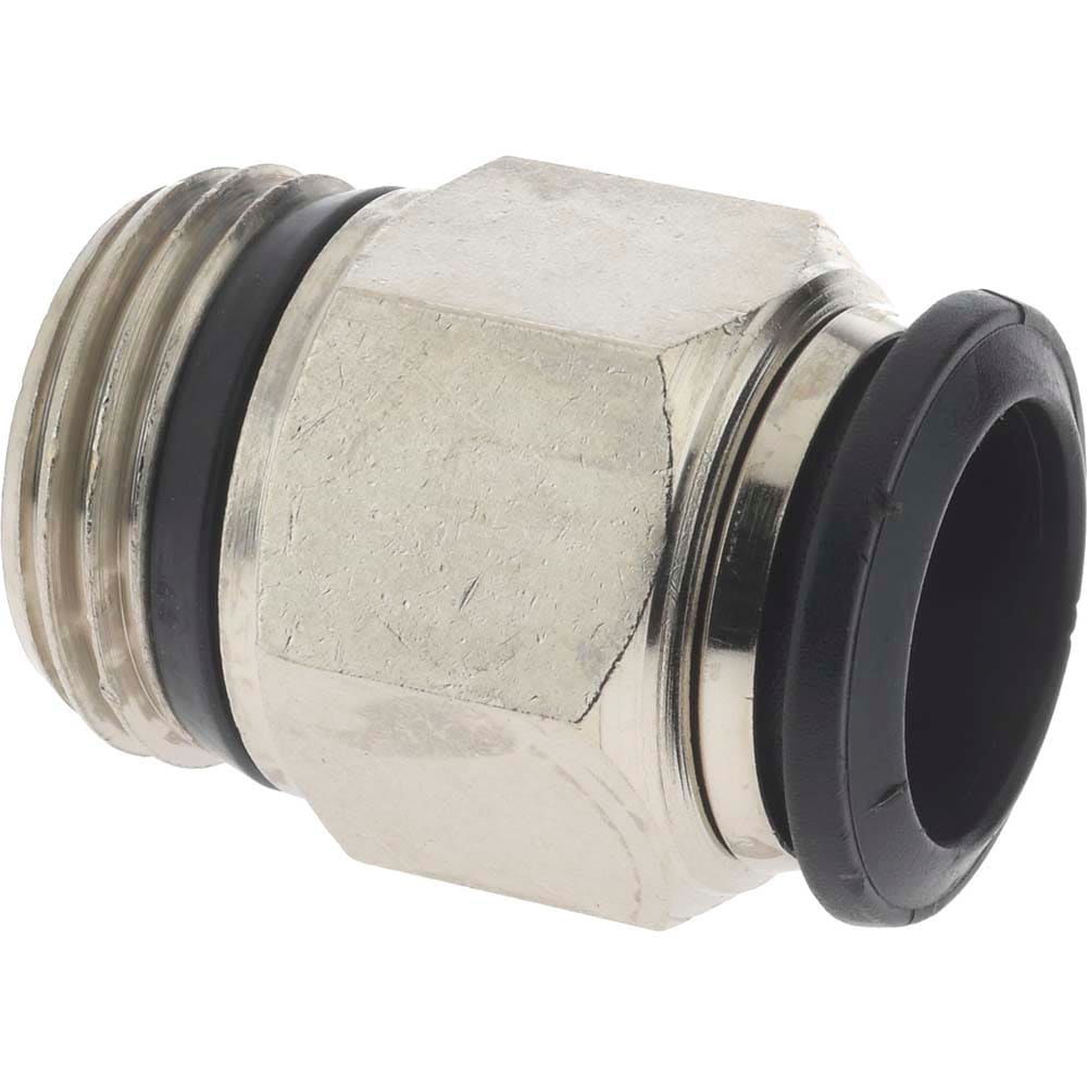 Push-To-Connect Tube to Universal Thread Tube Fitting: Male, Straight, 1/2" Thread