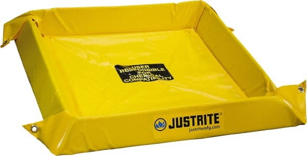 Justrite. 28406 Low Wall Collapsible Berm: 40 gal Capacity, 4 Long, 4 Wide, 4" High 
