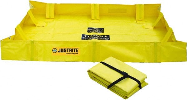 Justrite. 28556 Low Wall Collapsible Berm: 79 gal Capacity, 4 Long, 4 Wide 