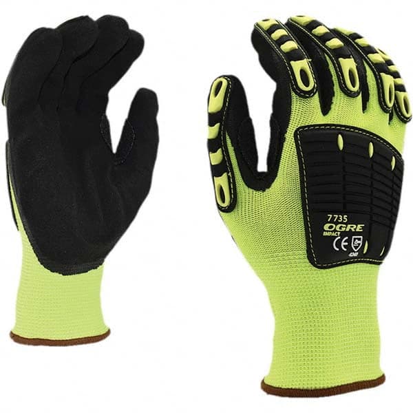Cordova 7735L General Purpose Work Gloves: Large, Nitrile Coated, Polyester 