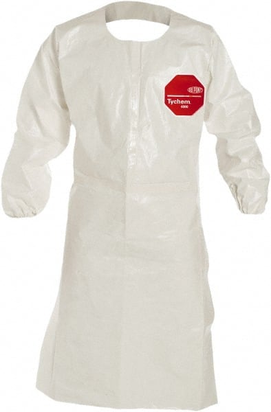 Disposable & Chemical-Resistant Apron:  Size  2X-Large,  44" Length,  12.00 mil Thick,  White