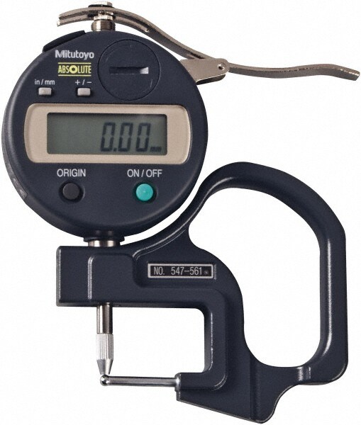1/2" Measurement, 0.01mm Resolution Electronic Thickness Gage