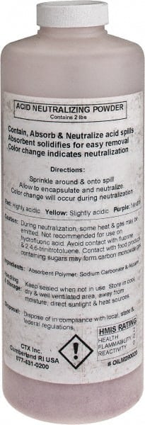 Brady SPC Sorbents SPC-ACID Sorbent: 2 lb Bottle, Application Chemical Neutralizer & Absorbent 