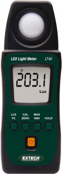 AAA Batteries, 40,000 FC, LCD Display, Color Corrected Photodiode, Light Meter