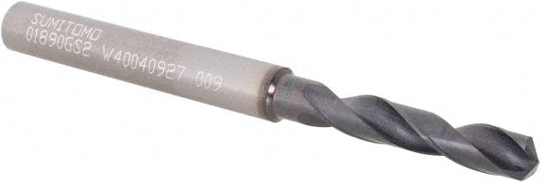 Sumitomo U101044 Screw Machine Length Drill Bit: 0.189" Dia, 135 °, Solid Carbide 