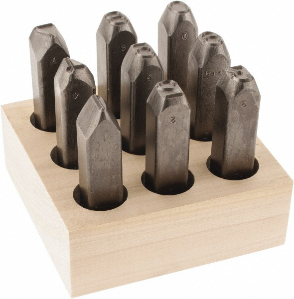 C.H. Hanson 9 Piece, 1/2" Character Steel Stamp Set 53989562 MSC