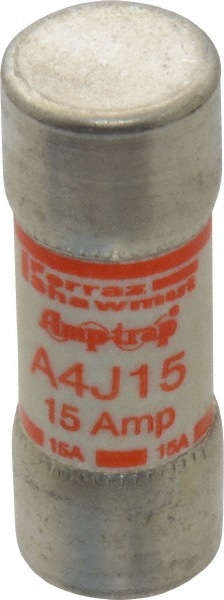 Ferraz Shawmut A4J15 Cylindrical Fast-Acting Fuse: J, 15 A, 20.6 mm Dia Image