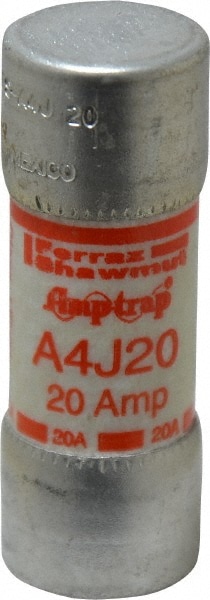 Ferraz Shawmut A4J20 Cylindrical Fast-Acting Fuse: J, 20 A, 20.6 mm Dia Image