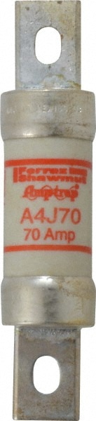 Ferraz Shawmut A4J70 Cylindrical Fast-Acting Fuse: J, 70 A, 4-5/8" OAL, 1-1/8" Dia 