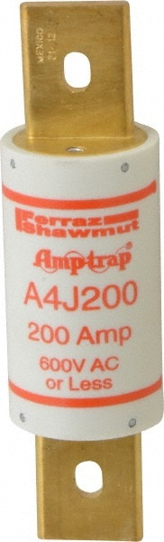 Ferraz Shawmut A4J200 Cylindrical Fast-Acting Fuse: J, 200 A, 41.3 mm Dia 