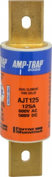 Ferraz Shawmut AJT125 Cylindrical Time Delay Fuse: J, 125 A, 41.3 mm Dia Image