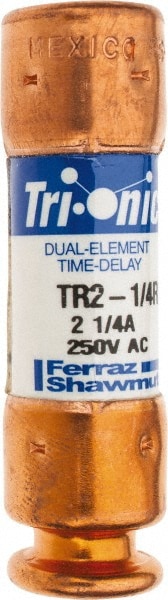 Cylindrical Time Delay Fuse: RK5, 2.25 A, 50.8 mm OAL, 14.4 mm Dia