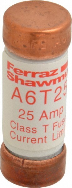 Cylindrical Fast-Acting Fuse: T, 25 A, 14.5 mm Dia