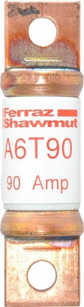 Ferraz Shawmut A6T90 Cylindrical Fast-Acting Fuse: T, 90 A, 75 mm OAL, 20.8 mm Dia Image