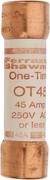 Cylindrical Fast-Acting Fuse: K5, 45 A, 76.2 mm OAL, 20.7 mm Dia