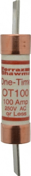 Ferraz Shawmut OT100-MSC Cylindrical Fast-Acting Fuse: K5, 100 A, 5-7/8" OAL, 1-1/16" Dia Image