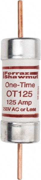 Ferraz Shawmut OT125 Cylindrical Fast-Acting Fuse: K5, 125 A, 40 mm Dia Image