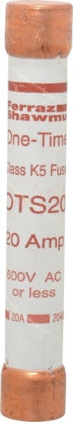 Cylindrical Fast-Acting Fuse: K5, 20 A, 127 mm OAL, 20.7 mm Dia