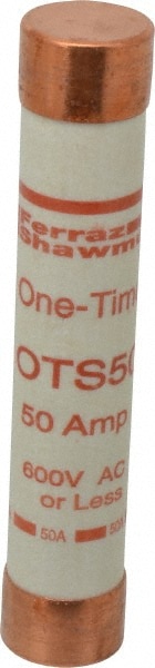 Ferraz Shawmut OTS50 Cylindrical Fast-Acting Fuse: K5, 50 A, 27 mm Dia Image